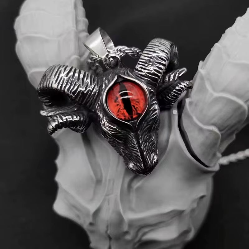 Collar Gótico Con Cabeza De Oveja Y Ojo De Diablo Para Hombre Y Mujer, Accesorios De Joyería Punk Retro Personalizados, a La Moda Y Creativos